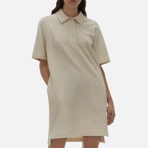 Helmut Lang Waffle Knit Polo Dress S Minimalist Off White